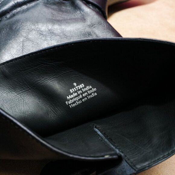 Free People Women Engineer Black Leather Buckle Moto Biker Boots sz 9 - Picture 6 of 7